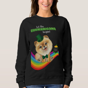 Lass The Shenanigans Begin St Patrick's Day Dog Lu Sweatshirt