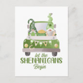 Lass The Shenanigans Begin St Patrick's Day Green Postkarte (Vorderseite)