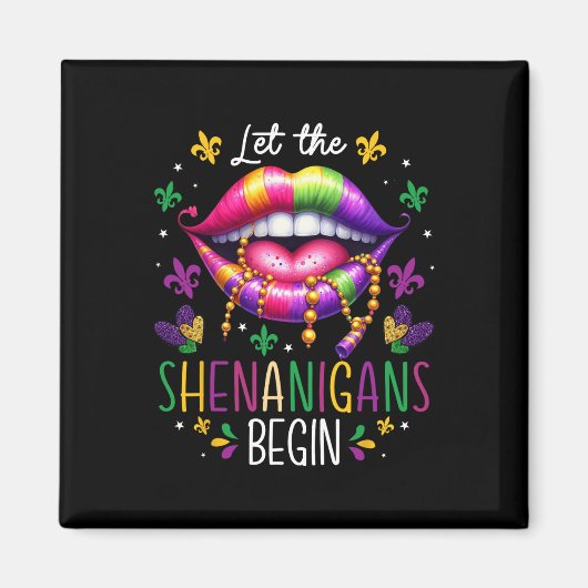 Lass The Shenanigans Frische Pasta machen Mardi Gr Magnet (Vorne)