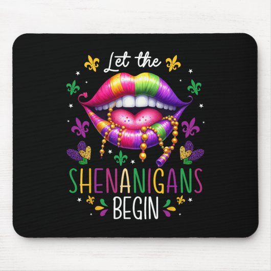 Lass The Shenanigans Frische Pasta machen Mardi Gr Mousepad (Vorne)