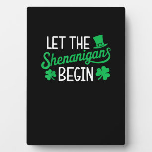 Lass The Shenanigans Funny Kleeblatts St Patri Fotoplatte