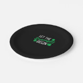 Lass The Shenanigans Funny Kleeblatts St Patri Pappteller (Schrägansicht)