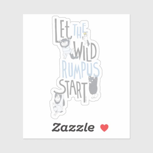 Lass the Wild Rumpus Start - Blau Aufkleber (Blatt)