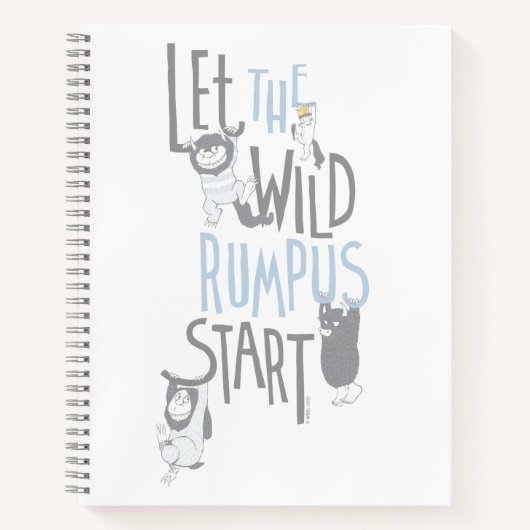 Lass the Wild Rumpus Start - Blau Notizblock (Vorderseite)