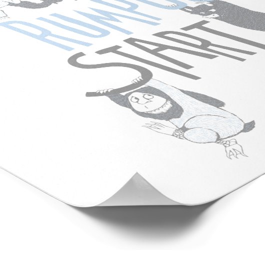 Lass the Wild Rumpus Start - Blau Poster (Ecke)