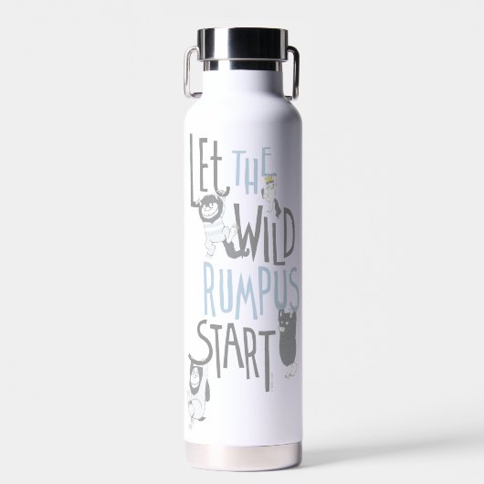 Lass the Wild Rumpus Start - Blau Trinkflasche (Vorne)