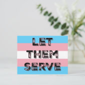 LASS THEM SERVE trans* Service-Mitglieder Protestk Postkarte (Stehend Vorderseite)