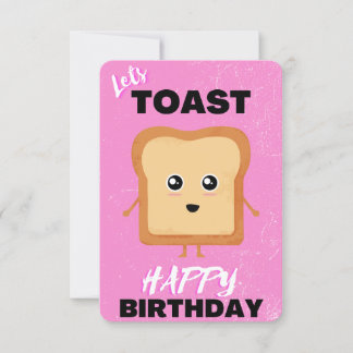 Lass Toast Schlicht Pink Happy Geburtstagskarte Dankeskarte