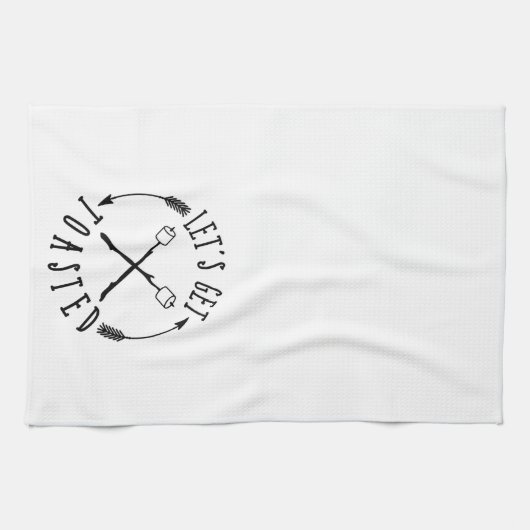 Lass Toasted Happy Camper Fun Summer Geschirrtuch (Horizontal)