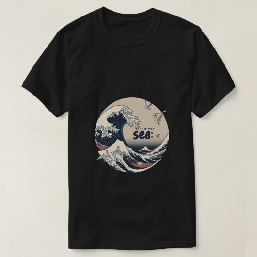 lass tor tour sea Japanisch wave print design T-Shirt (Design vorne)