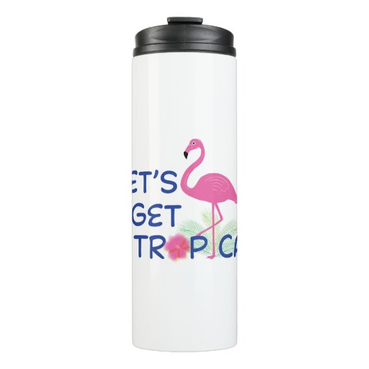 Lass-Tropical-Pink-Flamingo Summer Thermosbecher (Vorderseite)