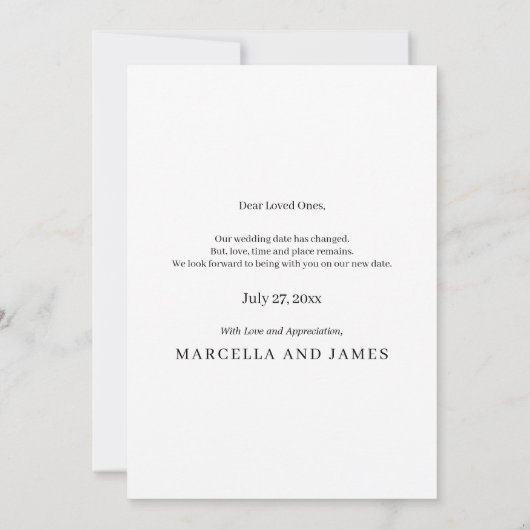 Lass Try This Again Calligray New Date Card Save The Date (Rückseite)