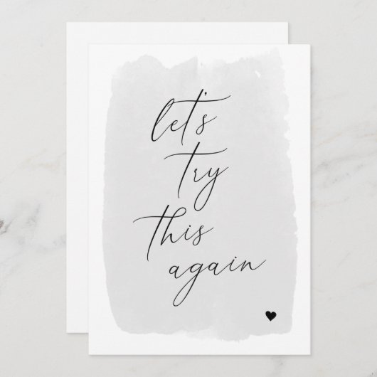 Lass Try This Again Calligray New Date Card Save The Date (Vorne/Hinten)