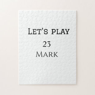 Lass uns Add Name Monogramm Buchstaben Sport Männe Puzzle