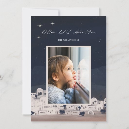 Lass uns Adore Ihm Bethlehem religiöse Weihnachten (Vorderseite)