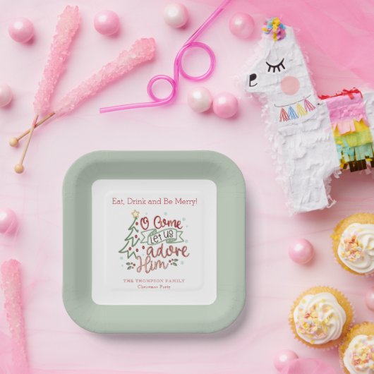 Lass uns Adore Ihm Weihnachten Pappteller (Party)