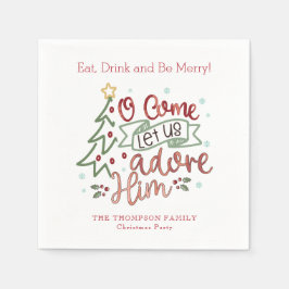 Lass uns Adore Ihm Weihnachten Serviette