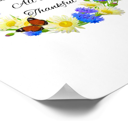 Lass uns allen dankbar - inspirierende Zuhause Poster (Ecke)