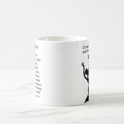 lass uns anbeten und knien kaffeetasse (Mittel)