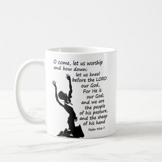 lass uns anbeten und knien kaffeetasse (Links)