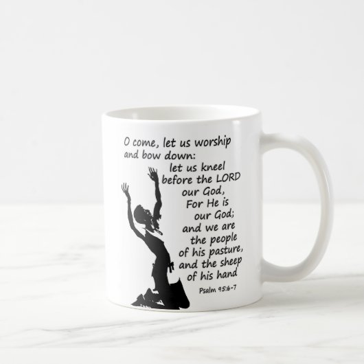 lass uns anbeten und knien kaffeetasse (Rechts)