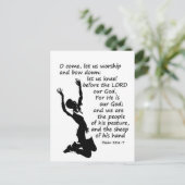 lass uns anbeten und knien postkarte (Stehend Vorderseite)