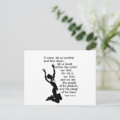 lass uns anbeten und knien postkarte (Stehend Vorderseite)