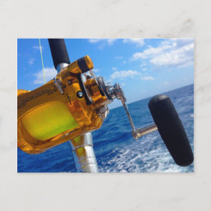 Lass uns angeln gehen postkarte