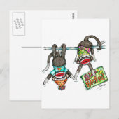 Lass uns ausgehen - Affen Postkarte (Vorne/Hinten)