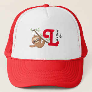 Lass uns ausgehen   Niedlich Hanging Sloth Funny Truckerkappe