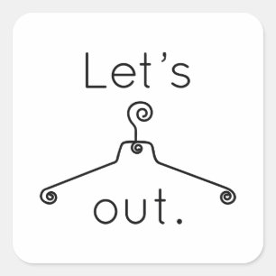 Lass uns ausgehen quadratischer aufkleber