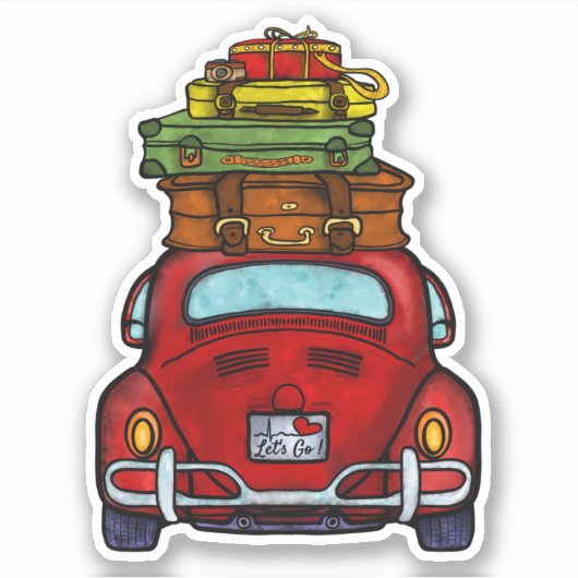 Lass uns Auto fahren Aufkleber (Vorderseite)