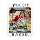 LASS UNS BAKED Funny Pot Pun Magnet (Vertikal)