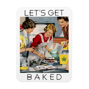 LASS UNS BAKED Funny Pot Pun Magnet
