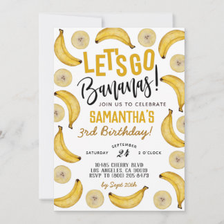 Lass uns Bananen zum Geburtstag einladen Einladung