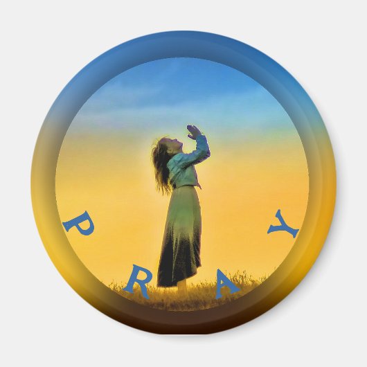 Lass uns beten, um das Leben zu verbessern Magnet (Vorne)