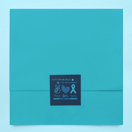 Lass uns Blauer dieses November Diabetes-Bewusstse Quadratischer Aufkleber