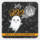 Lass uns BOOgie Disco Halloween Quadratischer Aufkleber (Vorderseite)