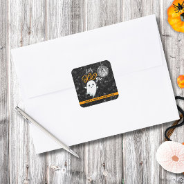 Lass uns BOOgie Disco Halloween Quadratischer Aufkleber