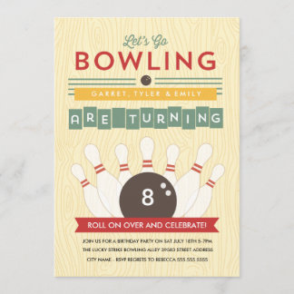 Lass uns Bowl! Einladung mehrerer Geburtstage
