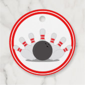 Lass uns Bowling Birthday Baby Shower gehen Geschenkanhänger (Rückseite)
