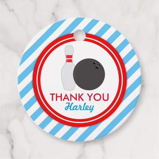 Lass uns Bowling Birthday Baby Shower gehen Geschenkanhänger (Vorderseite)