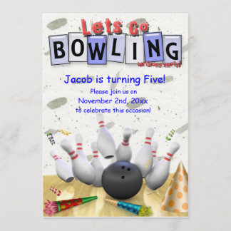 Lass uns Bowling gehen! Einladung zur Geburtstagsp