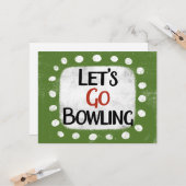 Lass uns Bowling Grußkarte gehen Karte (Vorderseite/Rückseite Beispiel)