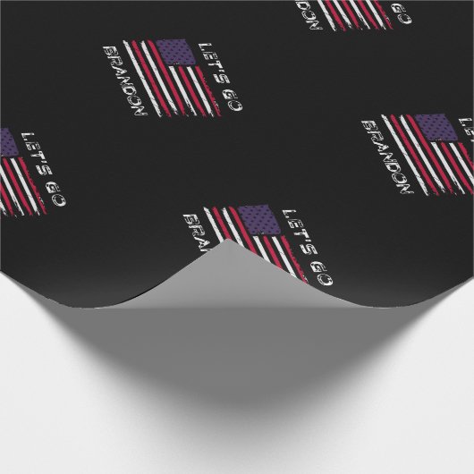 Lass uns Brandon enttäuschte Flagge Joe Biden gehe Geschenkpapier (Ecke)