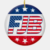 Lass uns Brandon fjb lustige Anti-Joe Biden gehen Keramik Ornament (Hinten)