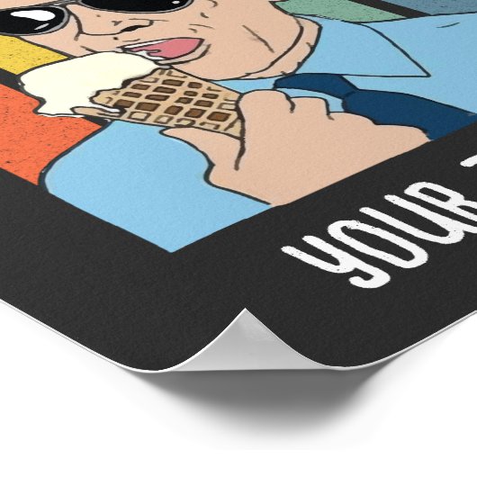 Lass uns Brandon Funny Biden Ice Cream Meme Retro Poster (Ecke)