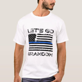 Lass uns Brandon Funny Distressed Blue Line Flag T T-Shirt
