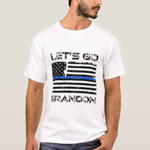 Lass uns Brandon Funny Distressed Blue Line Flag T T-Shirt