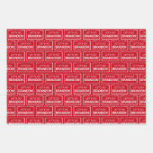 Lass uns Brandon Funny Funny Patriotic Weihnachten Geschenkpapier Set (Vorderseite 2)